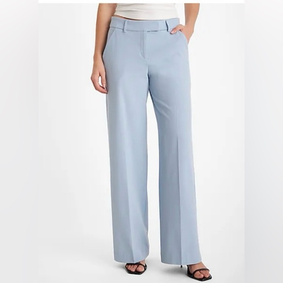 EXPRESS Editor Mid Rise Pinstripe Relaxed Trouser -NWT - Picture 1 of 5